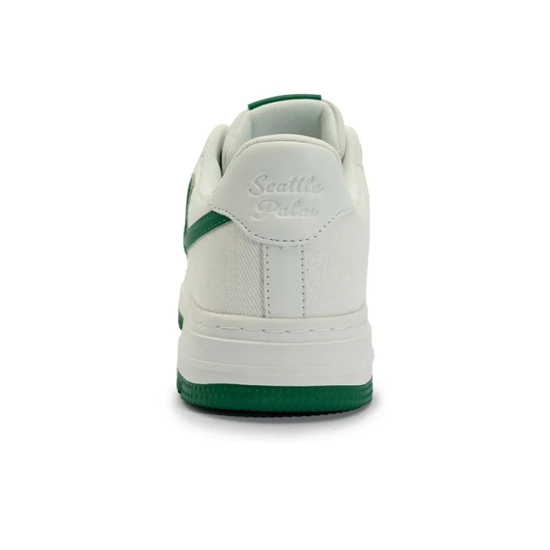 Seattle Palm Anti Slip Wear Resistant Low Top Skateboard Shoes Unisex White Green-1