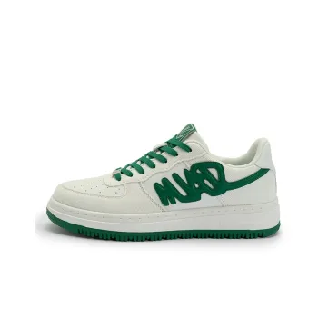 Seattle Palm Anti Slip Wear Resistant Low Top Skateboard Shoes Unisex White Green
