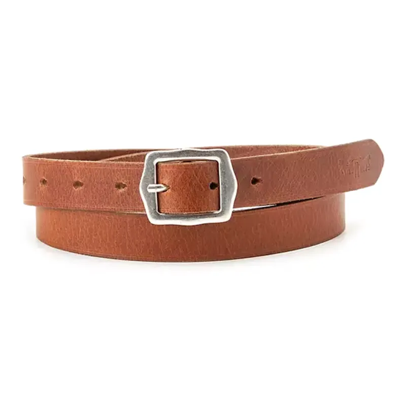 Levi’s Logo Decoration Pin Buckle Leather Belts Women's Brown Width: 2.5cm-0