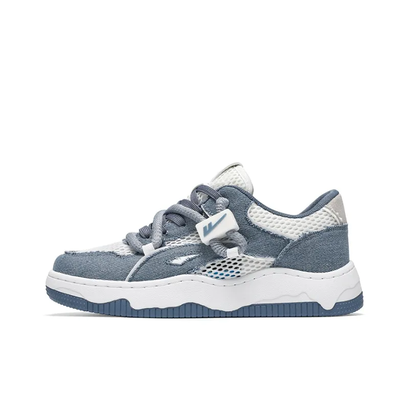 Warrior Denim Puffy Shoes Breathable Low-Top Skateboard Shoes Unisex-14