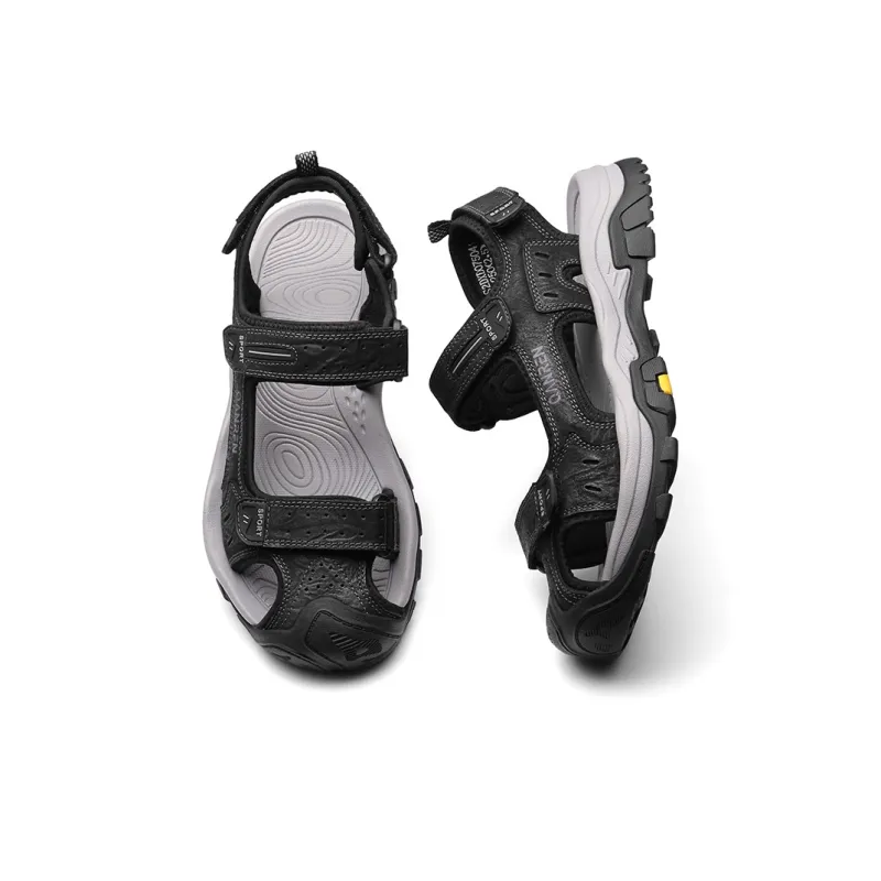 Strongman Beach Sandals Men's Black Light Brown-4