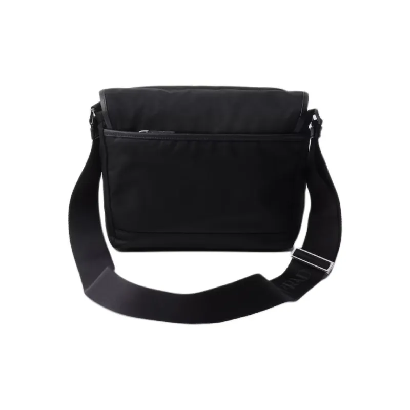 PRADA Recycled Nylon With Saffiano Leather Crossbody Bag, Shoulder Bag Men's Black-2