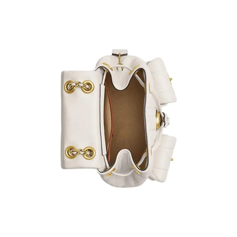 COACH Tabby Quilting Sheepskin Backpack Trumpets Women's Chalk White-2