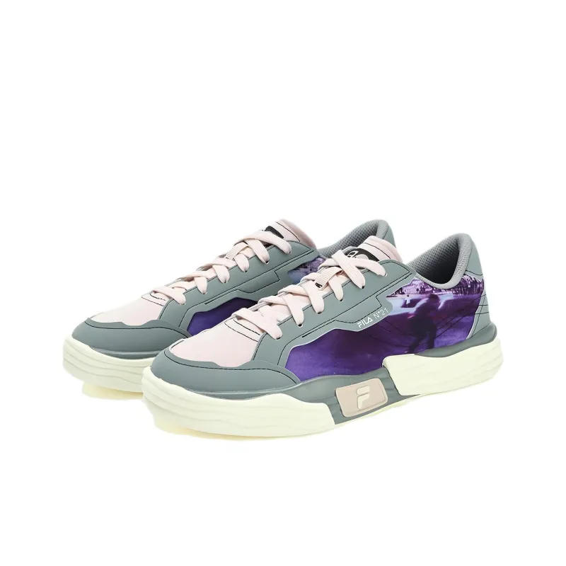 FILA FUSION POP 2 X N21 Anti Slip And Wear Resistant Lightweight Low Top Canvas Shoes Women's Green Purple-1