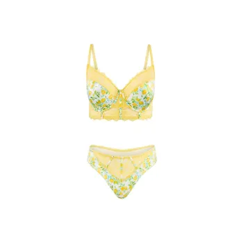 Victoria's Secret Pink SvanaLonglineBraandPantySetinLuscious/Lemorn Underwear Set Women's Sweet Lemon