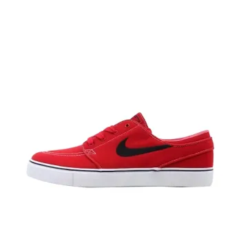 Nike SB Stefan Janoski Zoom Canvas Cushioning, Wear Resistant Low Top Skateboard Shoes Unisex Red Black