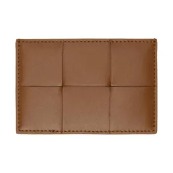 Bottega Veneta CASSETTE Cow Leather Card Holder Men's Brown