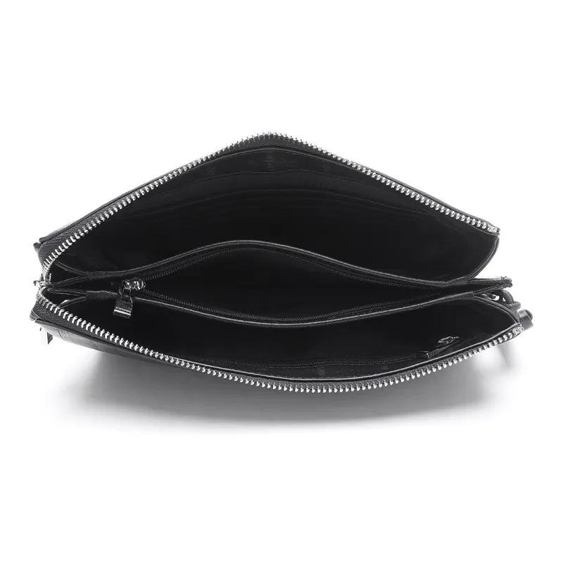 ELLE HOMME Cow Leather Clutch Regular Men's Black-5