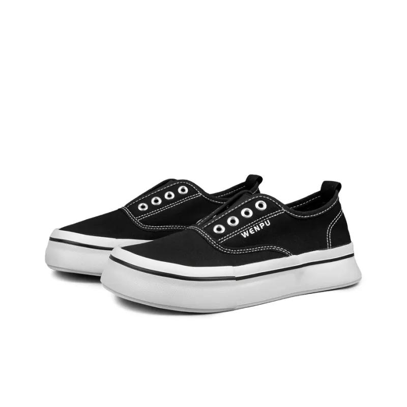 WENPU Anti-Slip Wear-Resistant Breathable Lightweight Low-Top Canvas Shoes Women's-13