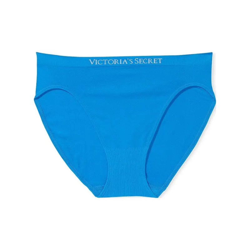 Victoria's Secret PINK SEAMLESS Seamless High-Leg Brief Panty /Blue Underpants Women's 1 Pack Blue-0
