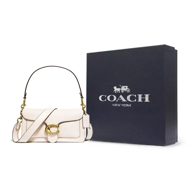 COACH Tabby Polished Pebbled Leather Wine God Bag Shoulder Bag Crossbody Bag Medium Size Women's White-6