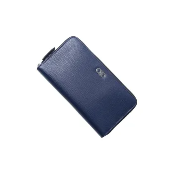 FERRAGAMO Calfskin Wallet Men's Strait Blue