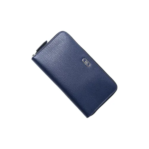 FERRAGAMO Calfskin Wallet Men's Strait Blue