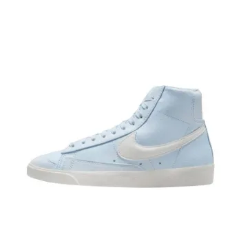 Nike Blazer Anti Slip Wear Resistant Mid Top Skateboard Shoes Women's Blue White