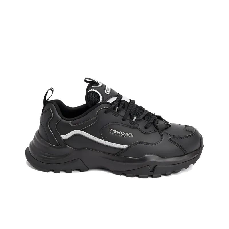 Discovery Expedition Cushioned Wear-Resistant Breathable Low-Top Chunky Sneakers Men's Black-1