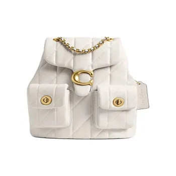 COACH Tabby Quilting Sheepskin Backpack Trumpets Women's Chalk White