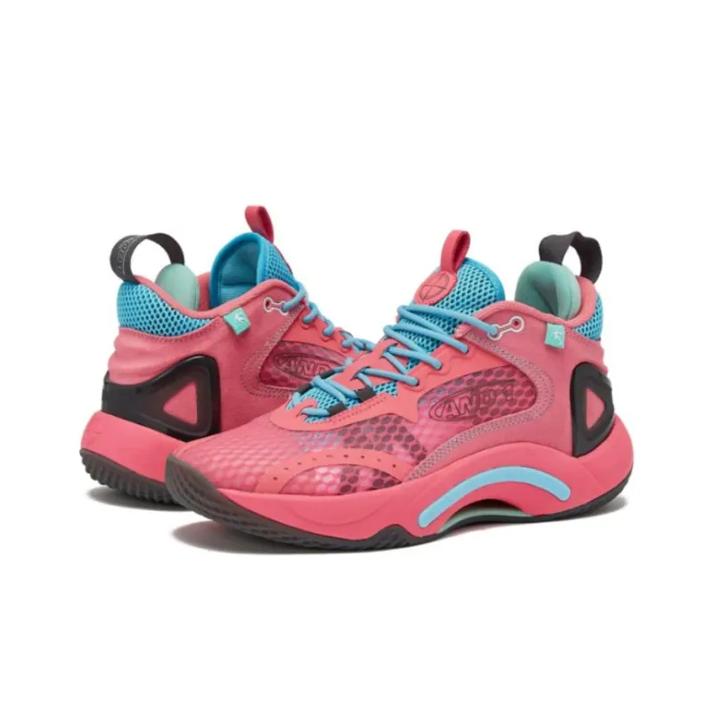 AND1 Scope Anti-Slip Wear-Resistant Low-Top Basketball Shoes Men's Pink-2