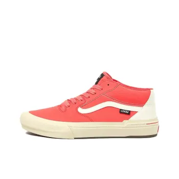 Vans BMX Style 114 Anti-Slip And Wear-Resistant Support Mid-Top Skateboard Shoes Unisex Pink White