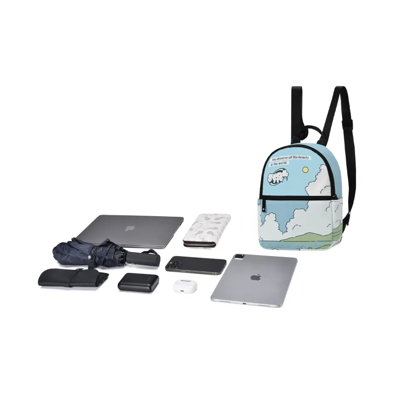 Soundbyte Polyester Backpack Laptop Bag Mini Unisex Blue-3