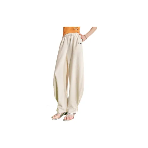 ELF SACK Casual Pants Women's New Chinese Style Off White