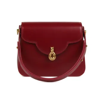 YOCAMU Cow Leather Small Square Bag Shoulder Bag Medium Size Women's Vintage Red/Classic Black