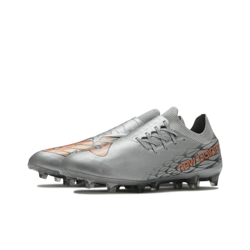 New Balance Furon V7 HG Hard Ground Anti Slip Wear Resistant Soccer Shoes Unisex White-2