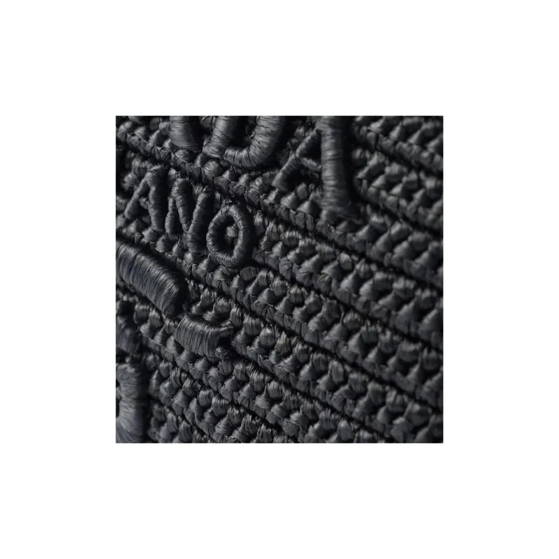 PRADA Brique Woven Fabric Shoulder Bag Crossbody Bag Men's Black-4