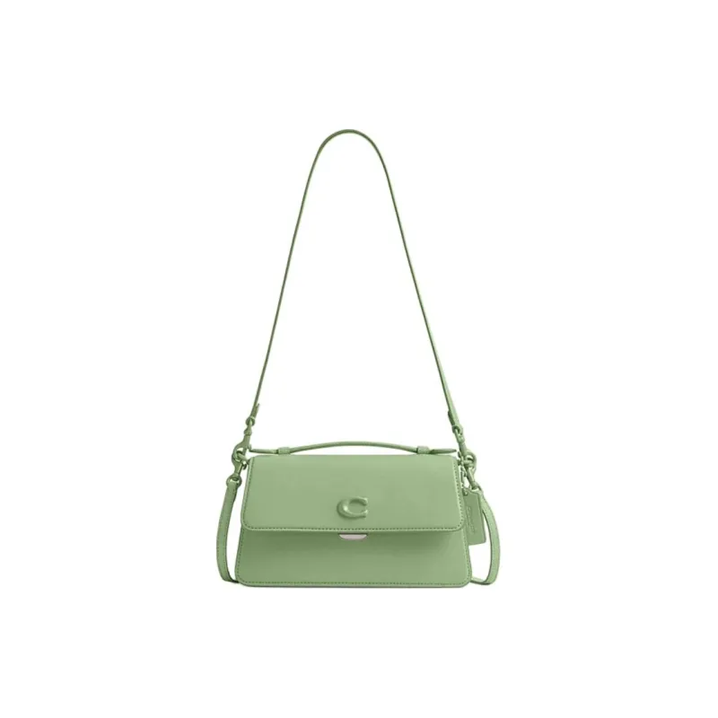 COACH Cow Leather Portable Crossbody Bag, Shoulder Bag Medium Size Women's Light Pistachio-0
