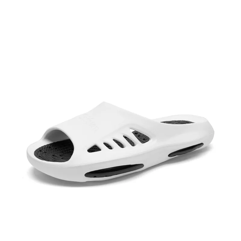 Cabbeen EVA Cut-Out Quick Dry Slide Slippers Men's White-1