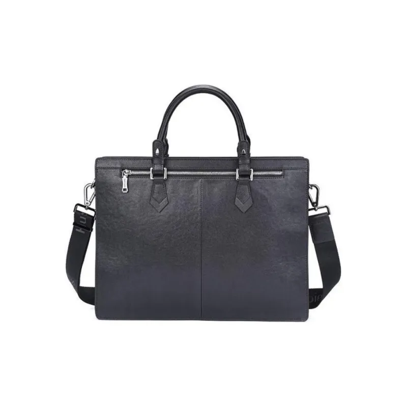 Hush Puppies Top Grain Cow Leather Portable Briefcase Tubas Men's Black-3