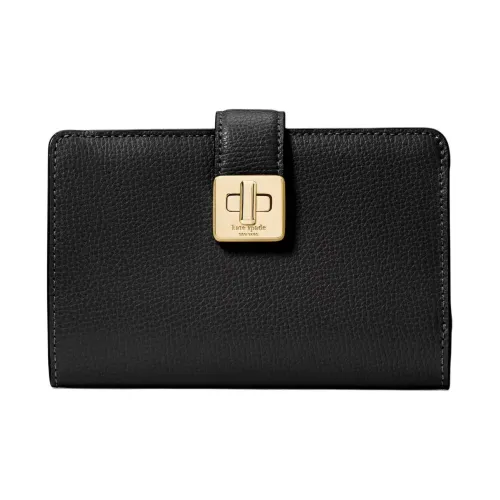 Kate Spade Grain Leather Wallet Medium Size Women's Black