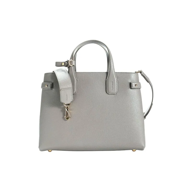 Burberry Cow Leather Shoulder Bag Crossbody Bag Handbag Women's Gray-4