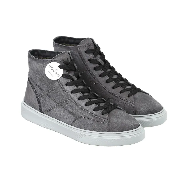 HOGAN H365 High-Top Skateboard Shoes Men's Dark Gray-2