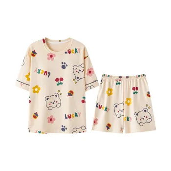 Top Melon Pajama Set Women's Apricot