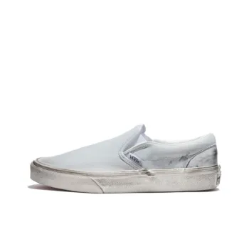 Vans Slip on Anti Slip Wear Resistant Low Top Skateboard Shoes Women's Light Blue White