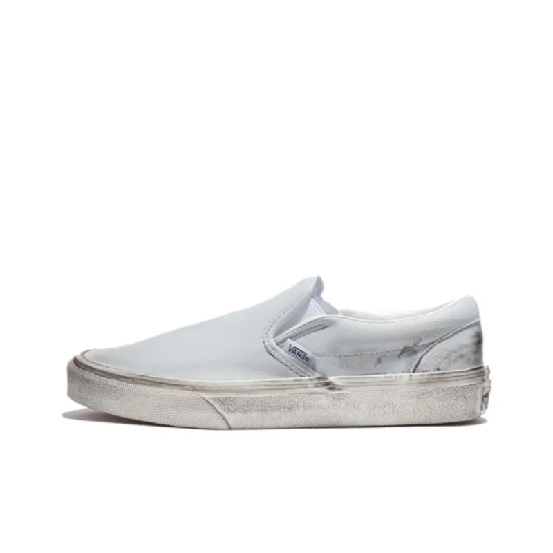 Vans Slip on Anti Slip Wear Resistant Low Top Skateboard Shoes Women's Light Blue White-0