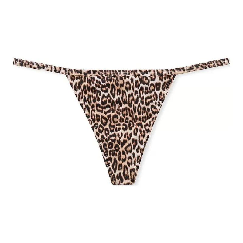Victoria's Secret Stretch Cotton V-String Panty/Marzipan Cheetah Underpants Women's 1 Pack Leopard Print-0