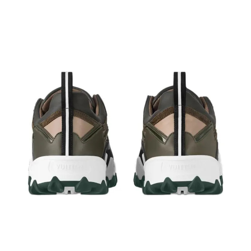 LOUIS VUITTON RUSH Slip Resistant Low Top Casual Shoes Women's Khaki Green-4