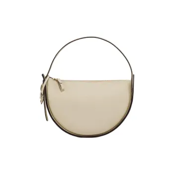 Delvau Mozart Grain Calfskin Shoulder Bag Crossbody Bag Handbag Women's Beige