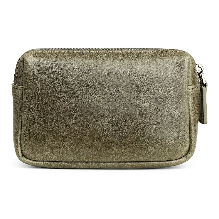 Jeep Top Grain Cow Leather Key Pouch Card Holder Coin Purse Regular Unisex Coffee/Black/Gray Green/Green-13