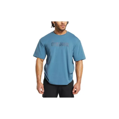 GYMSHARK T-Shirts Unisex Fade-Resistant Blue