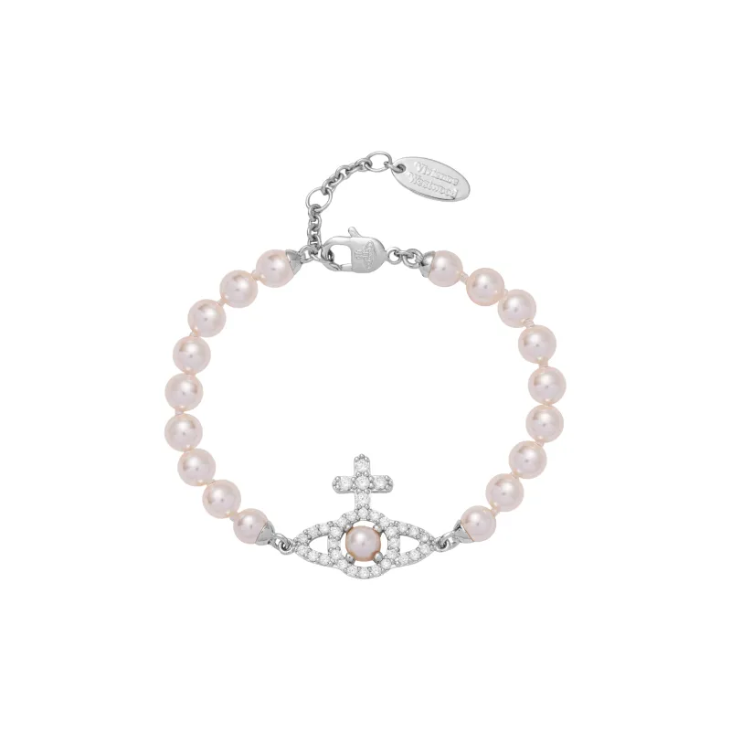 Vivienne Westwood Platinum Plated Pearl Bracelets Women's Silver White-0