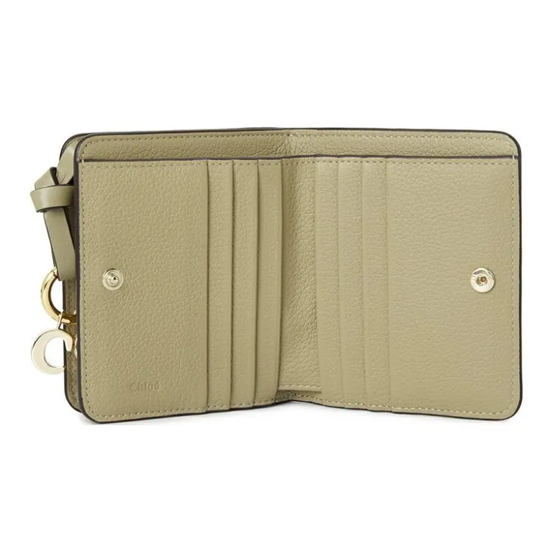 Chloe Cow Leather Coin Purses Wallets Mini Women's Beige Khaki-2