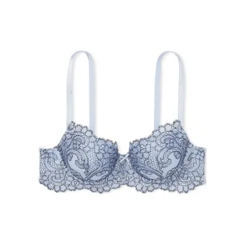 Victoria's Secret DREAM ANGELS Collection 8752 Embroidered Lightly Lined Demi Bra Women's Blue