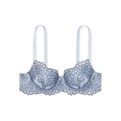 Victoria's Secret DREAM ANGELS Collection 8752 Embroidered Lightly Lined Demi Bra Women's Blue