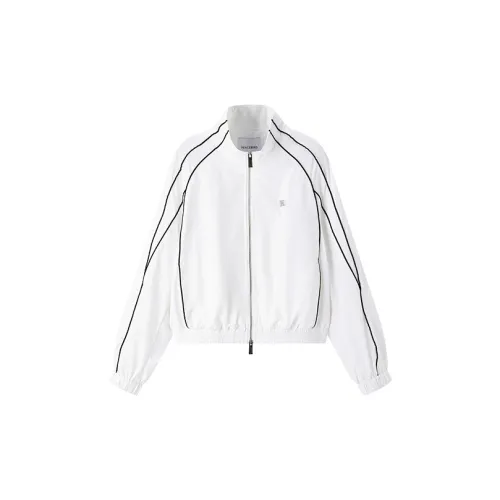 PEACEBIRD Cropped Coats Women's White