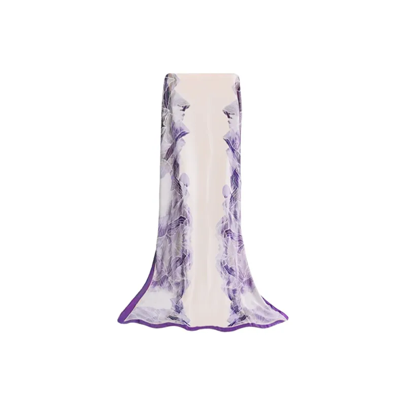 Eucalyptus Ornamentation Silk Scarves Women's-1
