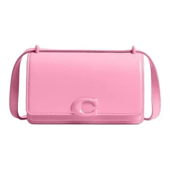 COACH Bandit Cow Leather Shoulder Bag, Crossbody Bag Trumpets Women's Bright Pink