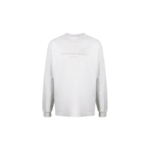 alexander wang Men Glitter-Effect Long Sleeve T-shirt Grey