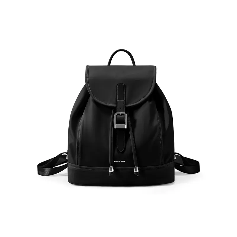 NANACREW Fabric Bucket Bag Backpack Regular Women's Black/Ecru/Burgundy-1